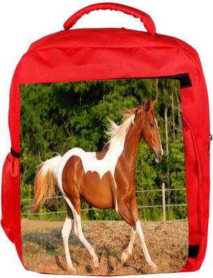 

Snoogg Eco Friendly Canvas Single Horse Running Designer Backpack Rucksack School Travel Unisex Casual Canvas Bag Bookbag Satchel 5 L Backpack(Red)