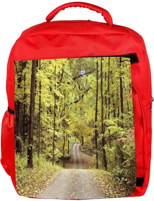 

Snoogg Eco Friendly Canvas Roads In Forest Designer Backpack Rucksack School Travel Unisex Casual Canvas Bag Bookbag Satchel 5 L Backpack(Red)