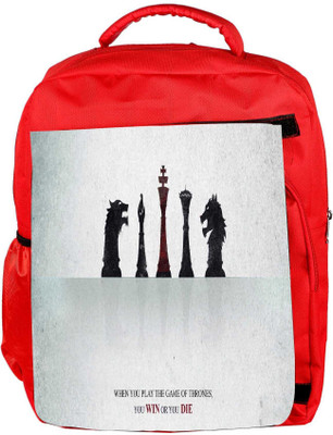 

Snoogg Eco Friendly Canvas Amazing Chess Quote Designer Backpack Rucksack School Travel Unisex Casual Canvas Bag Bookbag Satchel 5 L Backpack(Red)