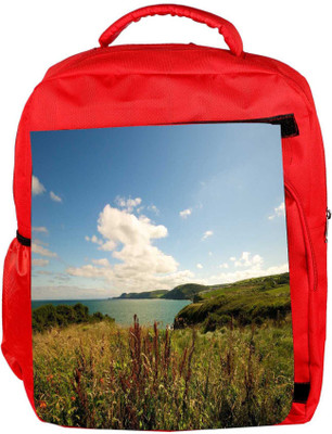 

Snoogg Eco Friendly Canvas Sea View Designer Backpack Rucksack School Travel Unisex Casual Canvas Bag Bookbag Satchel 5 L Backpack(Red)
