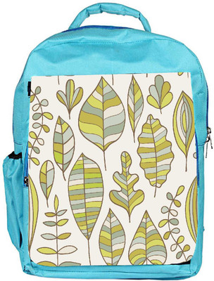 

Snoogg Eco Friendly Canvas Multicolor Leaves Designer Backpack Rucksack School Travel Unisex Casual Canvas Bag Bookbag Satchel 5 L Backpack(Blue)