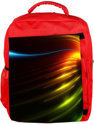 

Snoogg Eco Friendly Canvas Colorful Waves Designer Backpack Rucksack School Travel Unisex Casual Canvas Bag Bookbag Satchel 5 L Backpack(Red)