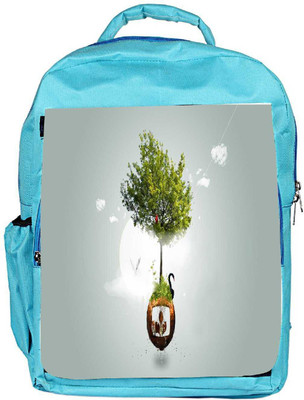 

Snoogg Eco Friendly Canvas Two Small World Designer Backpack Rucksack School Travel Unisex Casual Canvas Bag Bookbag Satchel 5 L Backpack(Blue)