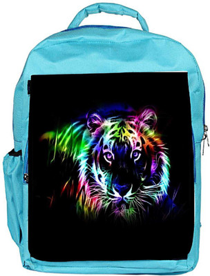 

Snoogg Eco Friendly Canvas Neon Tiger Outline 2669 Backpack Rucksack School Travel Unisex Casual Canvas Bag Bookbag Satchel 5 L Backpack(Blue)