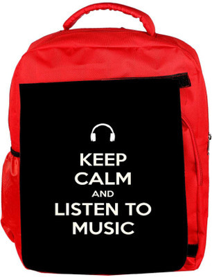 

Snoogg Eco Friendly Canvas Keep Calm And Listen To Music Backpack Rucksack School Travel Unisex Casual Canvas Bag Bookbag Satchel 5 L Backpack(Red)