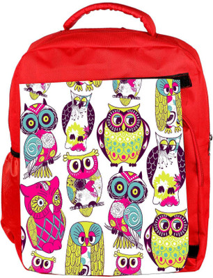 

Snoogg Eco Friendly Canvas Eamless Owl Pattern Backpack Rucksack School Travel Unisex Casual Canvas Bag Bookbag Satchel 5 L Backpack(Red)
