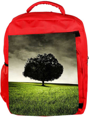 

Snoogg Eco Friendly Canvas Single Tree On Hill Backpack Rucksack School Travel Unisex Casual Canvas Bag Bookbag Satchel 5 L Backpack(Red)