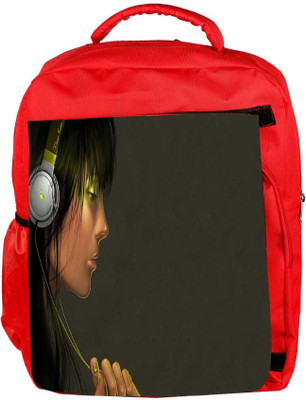 

Snoogg Eco Friendly Canvas Musica Digital Designer Backpack Rucksack School Travel Unisex Casual Canvas Bag Bookbag Satchel 5 L Backpack(Red)