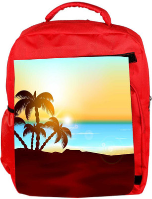

Snoogg Eco Friendly Canvas Abstract Summer Background Backpack Rucksack School Travel Unisex Casual Canvas Bag Bookbag Satchel 5 L Backpack(Red)