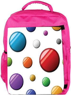 

Snoogg Eco Friendly Canvas Colorful Balls Designer Backpack Rucksack School Travel Unisex Casual Canvas Bag Bookbag Satchel 5 L Backpack(Pink)