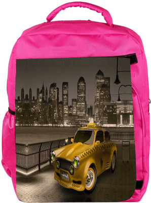 

Snoogg Eco Friendly Canvas New York City Cab 2671 Backpack Rucksack School Travel Unisex Casual Canvas Bag Bookbag Satchel 5 L Backpack(Pink)