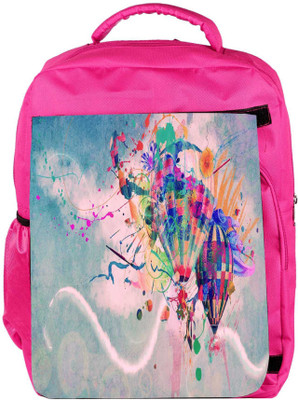 

Snoogg Eco Friendly Canvas Hot Air Balloons Designer Backpack Rucksack School Travel Unisex Casual Canvas Bag Bookbag Satchel 5 L Backpack(Pink)