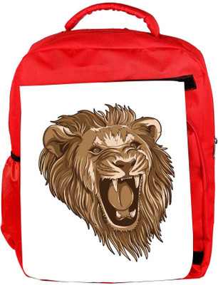 

Snoogg Eco Friendly Canvas Vector Lion Backpack Rucksack School Travel Unisex Casual Canvas Bag Bookbag Satchel 5 L Backpack(Red)