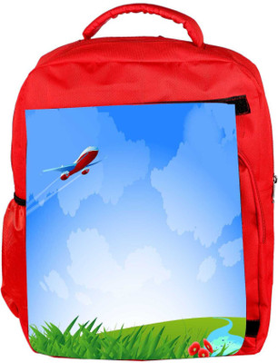 

Snoogg Eco Friendly Canvas An Airplane In The Sky Vecto Backpack Rucksack School Travel Unisex Casual Canvas Bag Bookbag Satchel 5 L Backpack(Red)