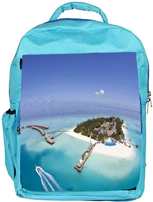 

Snoogg Eco Friendly Canvas Unique Island Designer Backpack Rucksack School Travel Unisex Casual Canvas Bag Bookbag Satchel 5 L Backpack(Blue)