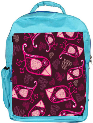 

Snoogg Eco Friendly Canvas Abstract Pink Birds And Hearts Designer Backpack Rucksack School Travel Unisex Casual Canvas Bag Bookbag Satchel 5 L Backpack(Blue)