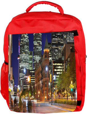 

Snoogg Eco Friendly Canvas Street Lamp Designer Backpack Rucksack School Travel Unisex Casual Canvas Bag Bookbag Satchel 5 L Backpack(Red)