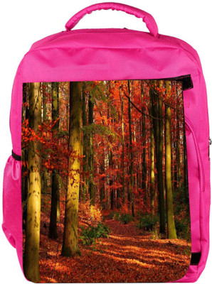 

Snoogg Eco Friendly Canvas Red Leaves Designer Backpack Rucksack School Travel Unisex Casual Canvas Bag Bookbag Satchel 5 L Backpack(Pink)