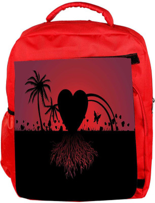 

Snoogg Eco Friendly Canvas Beach Scene And Love With Its Roots Backpack Rucksack School Travel Unisex Casual Canvas Bag Bookbag Satchel 5 L Backpack(Red)