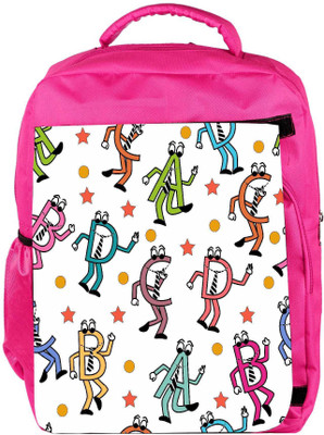 

Snoogg Eco Friendly Canvas Dancing Alphabets Designer Backpack Rucksack School Travel Unisex Casual Canvas Bag Bookbag Satchel 5 L Backpack(Pink)