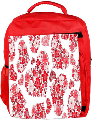 

Snoogg Eco Friendly Canvas Floral Hearts Holiday Designer Backpack Rucksack School Travel Unisex Casual Canvas Bag Bookbag Satchel 5 L Backpack(Red)
