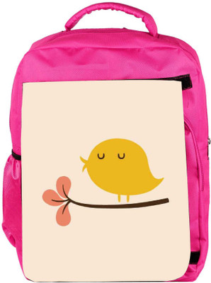 

Snoogg Eco Friendly Canvas Bird Life Minimal Backpack Rucksack School Travel Unisex Casual Canvas Bag Bookbag Satchel 5 L Backpack(Pink)