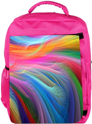 

Snoogg Eco Friendly Canvas Colored Feathers Designer Backpack Rucksack School Travel Unisex Casual Canvas Bag Bookbag Satchel 5 L Backpack(Pink)