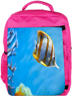 

Snoogg Eco Friendly Canvas Colorful Fish Designer Backpack Rucksack School Travel Unisex Casual Canvas Bag Bookbag Satchel 5 L Backpack(Pink)