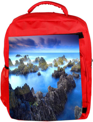 

Snoogg Eco Friendly Canvas Smoky Mountains Designer Backpack Rucksack School Travel Unisex Casual Canvas Bag Bookbag Satchel 5 L Backpack(Red)