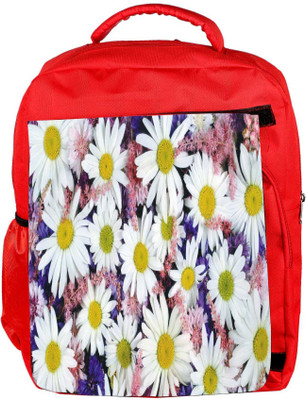 

Snoogg Eco Friendly Canvas White Petal Flower Designer Backpack Rucksack School Travel Unisex Casual Canvas Bag Bookbag Satchel 5 L Backpack(Red)