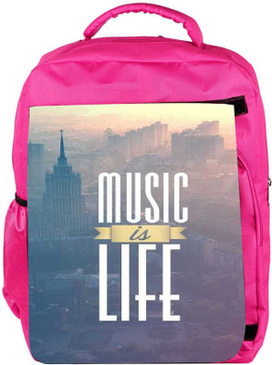 

Snoogg Eco Friendly Canvas Music Is Life Backpack Rucksack School Travel Unisex Casual Canvas Bag Bookbag Satchel 5 L Backpack(Pink)
