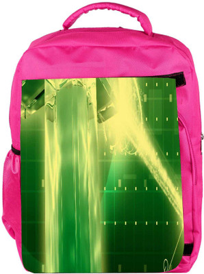 

Snoogg Eco Friendly Canvas Green Crystal In The Grid 2638 Backpack Rucksack School Travel Unisex Casual Canvas Bag Bookbag Satchel 5 L Backpack(Pink)