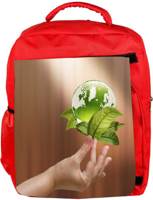 

Snoogg Eco Friendly Canvas Female Hand Holding Green Earth With A Growing Plant Backpack Rucksack School Travel Unisex Casual Canvas Bag Bookbag Satchel 5 L Backpack(Red)