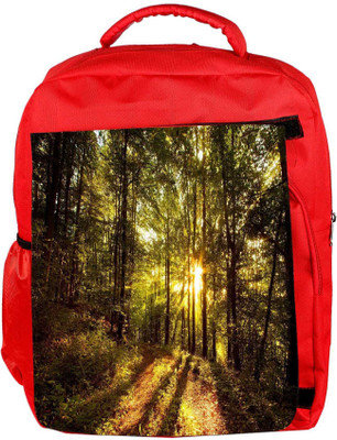 

Snoogg Eco Friendly Canvas Forest In Day Designer Backpack Rucksack School Travel Unisex Casual Canvas Bag Bookbag Satchel 5 L Backpack(Red)