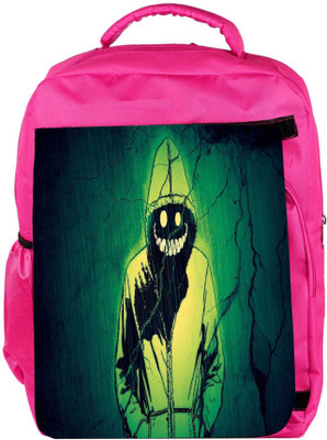 

Snoogg Eco Friendly Canvas Smiling Demon Designer Backpack Rucksack School Travel Unisex Casual Canvas Bag Bookbag Satchel 5 L Backpack(Pink)