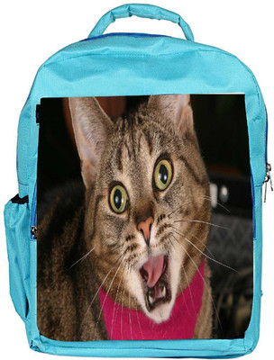 

Snoogg Eco Friendly Canvas Screaming Cat Designer Backpack Rucksack School Travel Unisex Casual Canvas Bag Bookbag Satchel 5 L Backpack(Blue)