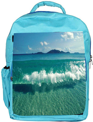 

Snoogg Eco Friendly Canvas Sea Waves Designer Backpack Rucksack School Travel Unisex Casual Canvas Bag Bookbag Satchel 5 L Backpack(Blue)