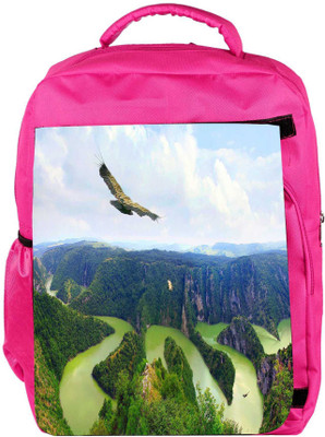 

Snoogg Eco Friendly Canvas Eagle Flying Designer Backpack Rucksack School Travel Unisex Casual Canvas Bag Bookbag Satchel 5 L Backpack(Pink)