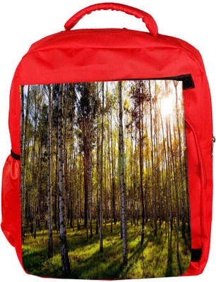 

Snoogg Eco Friendly Canvas Clean Forest Designer Backpack Rucksack School Travel Unisex Casual Canvas Bag Bookbag Satchel 5 L Backpack(Red)