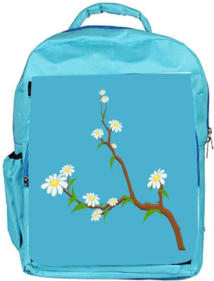 

Snoogg Eco Friendly Canvas White Flowers Branches Backpack Rucksack School Travel Unisex Casual Canvas Bag Bookbag Satchel 5 L Backpack(Blue)