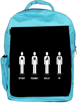 

Snoogg Eco Friendly Canvas Optimist Pessimist Realist & Me Backpack Rucksack School Travel Unisex Casual Canvas Bag Bookbag Satchel 5 L Backpack(Blue)