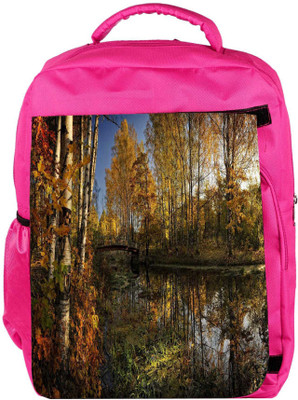 

Snoogg Eco Friendly Canvas Trees In Forest Designer Backpack Rucksack School Travel Unisex Casual Canvas Bag Bookbag Satchel 5 L Backpack(Pink)