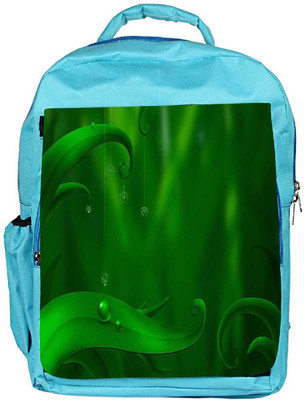 

Snoogg Eco Friendly Canvas Green Long Leaves Designer Backpack Rucksack School Travel Unisex Casual Canvas Bag Bookbag Satchel 5 L Backpack(Blue)