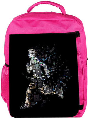 

Snoogg Eco Friendly Canvas Kevin Mitnick Ghost 2653 Backpack Rucksack School Travel Unisex Casual Canvas Bag Bookbag Satchel 5 L Backpack(Pink)