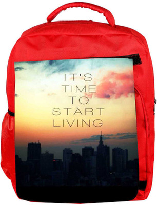 

Snoogg Eco Friendly Canvas Its Time To Start Living Backpack Rucksack School Travel Unisex Casual Canvas Bag Bookbag Satchel 5 L Backpack(Red)