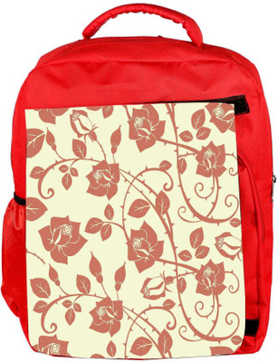 

Snoogg Eco Friendly Canvas Cream Roses And Leaves Designer Backpack Rucksack School Travel Unisex Casual Canvas Bag Bookbag Satchel 5 L Backpack(Red)