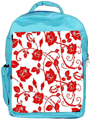 

Snoogg Eco Friendly Canvas Red Roses And Leaves Designer Backpack Rucksack School Travel Unisex Casual Canvas Bag Bookbag Satchel 5 L Backpack(Blue)