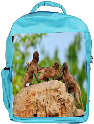 

Snoogg Eco Friendly Canvas Monkey Fighting Designer Backpack Rucksack School Travel Unisex Casual Canvas Bag Bookbag Satchel 5 L Backpack(Blue)
