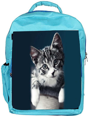 

Snoogg Eco Friendly Canvas Baby Cat Kitty Backpack Rucksack School Travel Unisex Casual Canvas Bag Bookbag Satchel 5 L Backpack(Blue)