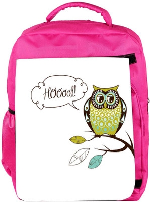 

Snoogg Eco Friendly Canvas Cute Vector Owl Hoooot Card Backpack Rucksack School Travel Unisex Casual Canvas Bag Bookbag Satchel 5 L Backpack(Pink)